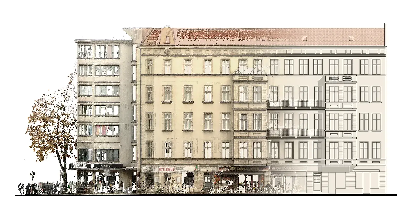 Projektfoto Sonnenallee 1 und 3, Altbau-Instandsetzung